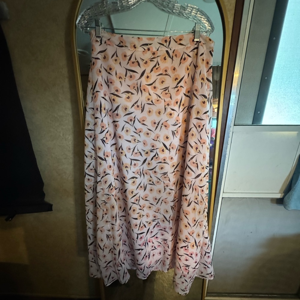 Ann Taylor Factory Pink Maxi A-Line Skirt